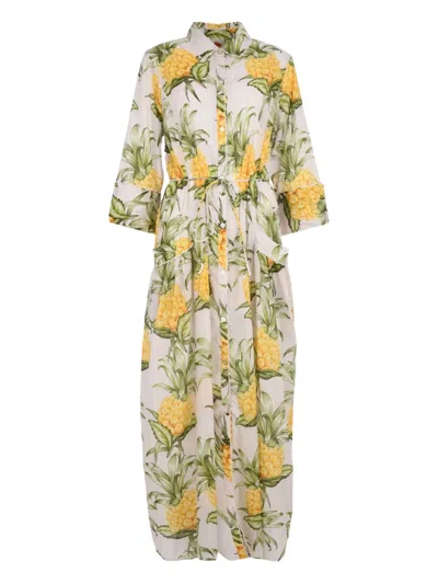 FARM RIO PINEAPPLE-PRINT BELTED DRESS