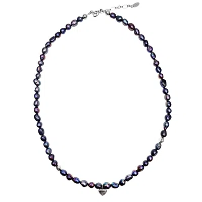 FARRA IRREGULAR PURPLE FRESHWATER PEARLS MEN'S NECKLACE