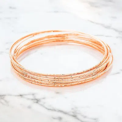 FASHNZFAB 10PCS TEXTURED METAL BANGLE BRACELETS