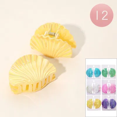 FASHNZFAB 12 SET OF 2 - SHELL SHAPED HAIR CLAW CLIP SET