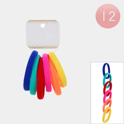 FASHNZFAB 12 SET OF 6 - PLAIN FABRIC STRETCHABLE HAIR BANDS