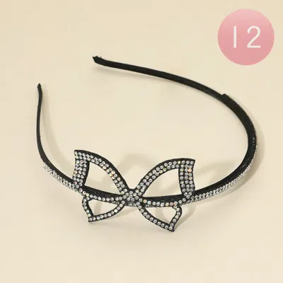 FASHNZFAB 12PCS - BLING STUDDED OPEN BUTTERFLY ACCENT HEADBANDS