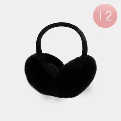 FASHNZFAB 12PCS - FOLDABLE SOLID FAUX FURRY FUR EARMUFFS