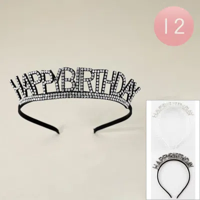 FASHNZFAB 12PCS - GLITTERED HAPPY BIRTHDAY MESSAGE HEADBANDS