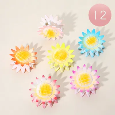 FASHNZFAB 12PCS - GRADIENT SUNFLOWER HAIR CLAW CLIPS
