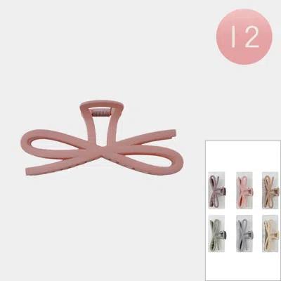 FASHNZFAB 12PCS - MATTE BOW HAIR CLAW CLIPS