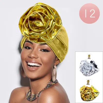FASHNZFAB 12PCS - METALLIC TURBAN HATS