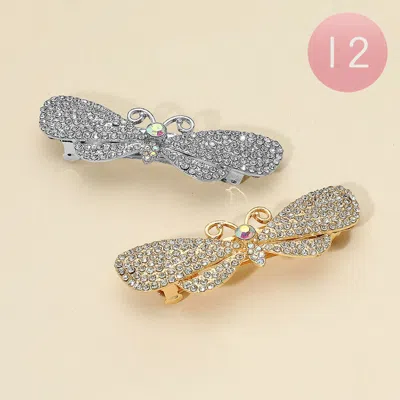 FASHNZFAB 12PCS - RHINESTONE BUTTERFLY BARRETTES