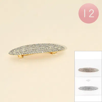 FASHNZFAB 12PCS - RHINESTONE OVAL BARRETTES
