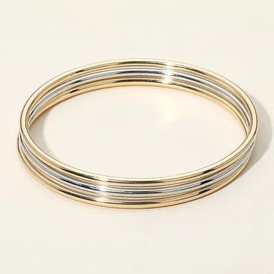 FASHNZFAB 3PCS - METAL BANGLE MULTI LAYERED BRACELETS