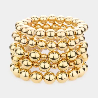 FASHNZFAB 5PCS - METAL BALL STRETCH BRACELETS