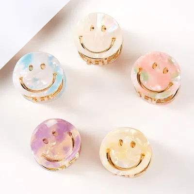 FASHNZFAB 5PCS - SMILE FACE HAIR CLAW CLIPS