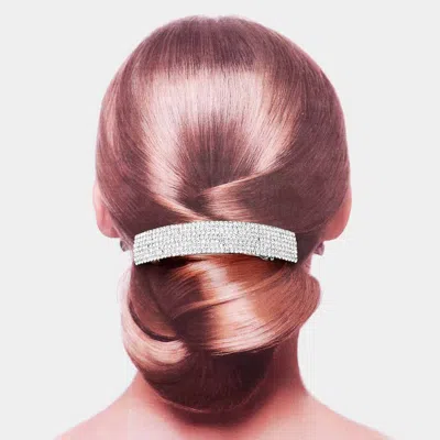 FASHNZFAB 6ROWS RHINESTONE RECTANGLE BARRETTE