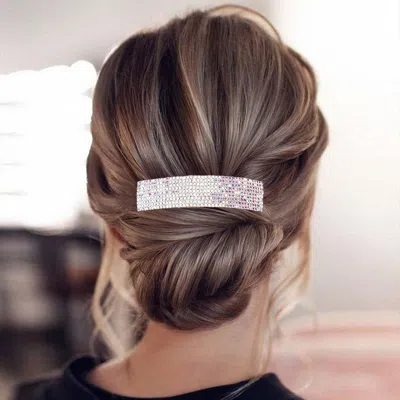 FASHNZFAB 9ROWS RHINESTONE RECTANGLE BARRETTE