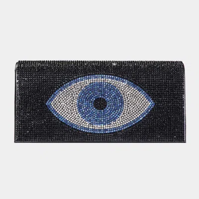 FASHNZFAB BLING EVIL EYE EVENING CLUTCH / CROSSBODY BAG