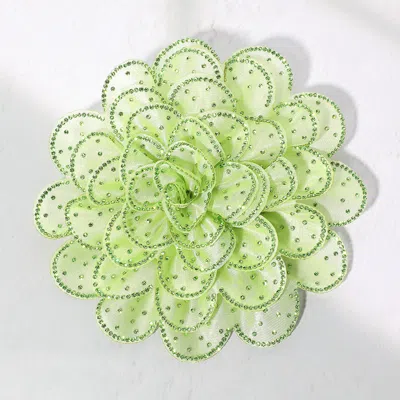 FASHNZFAB BLING STUDDED FABRIC FLOWER BROOCH / HAIR CLIP