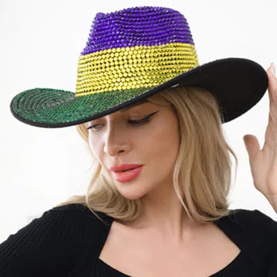FASHNZFAB BLING STUDDED MARDI GRAS WESTERN COWBOY HAT