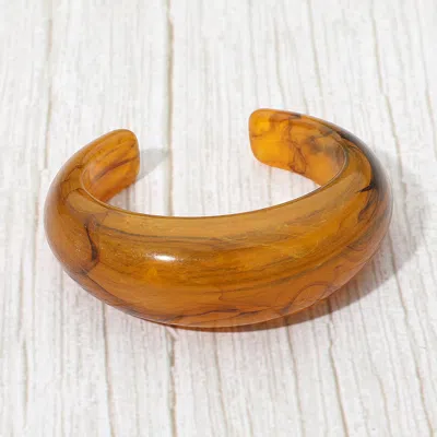 FASHNZFAB BOLD MARBLED RESIN CUFF BRACELET