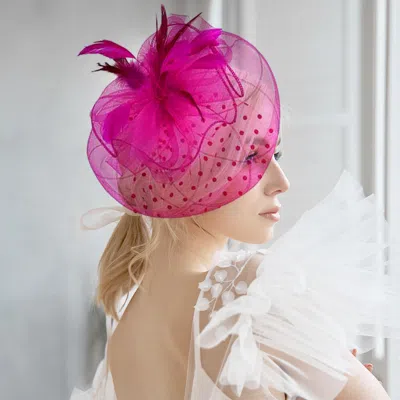 FASHNZFAB BOW FEATHER MESH FLOWER FASCINATOR / HEADBAND