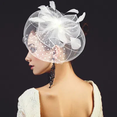 FASHNZFAB BOW FEATHER MESH FLOWER FASCINATOR / HEADBAND