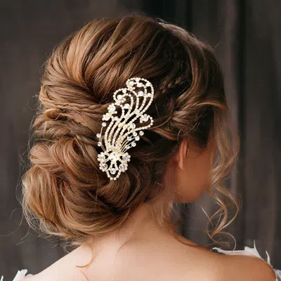 FASHNZFAB BUBBLE STONE EMBELLISHED HAIR COMB