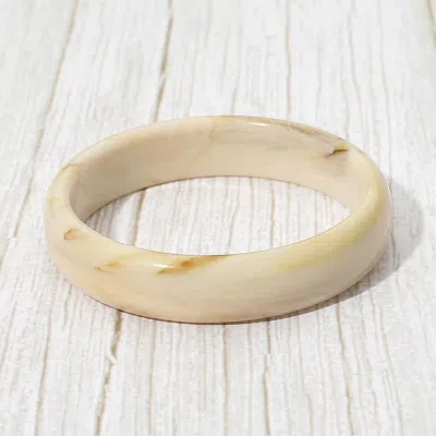 FASHNZFAB CHUNKY MARBLED RESIN ROUND BANGLE BRACELET