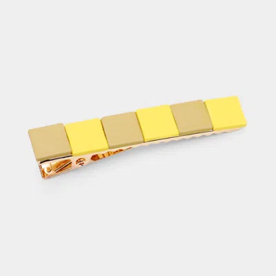 FASHNZFAB COLOR BLOCK RESIN SQUARE ALLIGATOR SNAP HAIR CLIP
