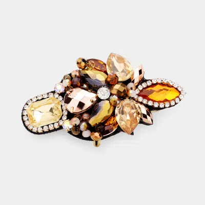 FASHNZFAB COLORFUL GLASS CRYSTAL BEAD BARRETTE