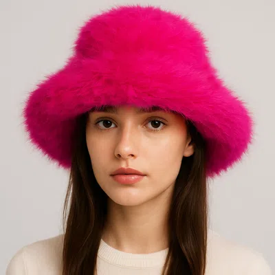FASHNZFAB COZY FLUFFY FUR WINTER BUCKET HAT