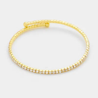 FASHNZFAB CRYSTAL RHINESTONE COIL CUFF BRACELET