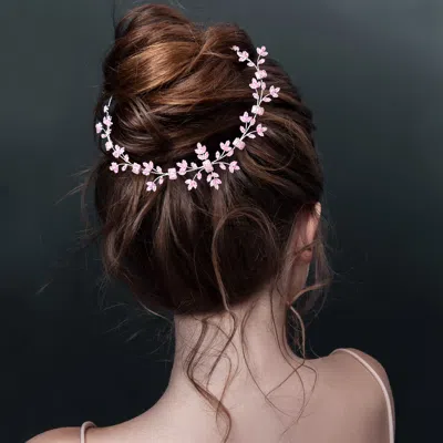 FASHNZFAB CZ MARQUISE EMERALD CUT STONE CLUSTER LEAF VINE WRAP HEADPIECE