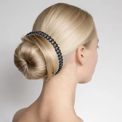 FASHNZFAB CZ MARQUISE STONE ACCENTED BUN WRAP HEADPIECE