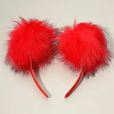 FASHNZFAB DOUBLE FLUFFY POM POM HEADBAND