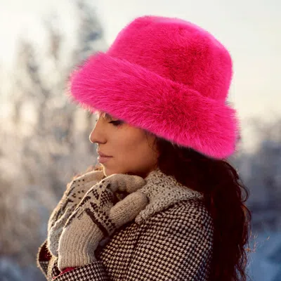 FASHNZFAB FAUX FUR RUSSIAN STYLE PLUSH BUCKET HAT