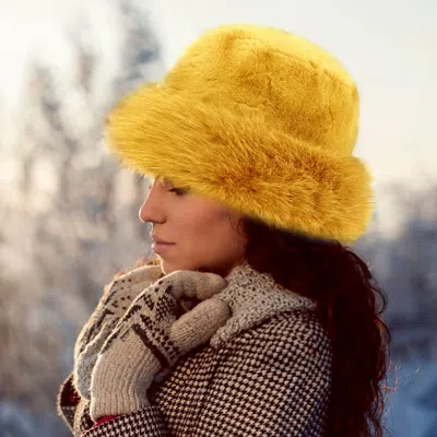 FASHNZFAB FAUX FUR RUSSIAN STYLE PLUSH BUCKET HAT