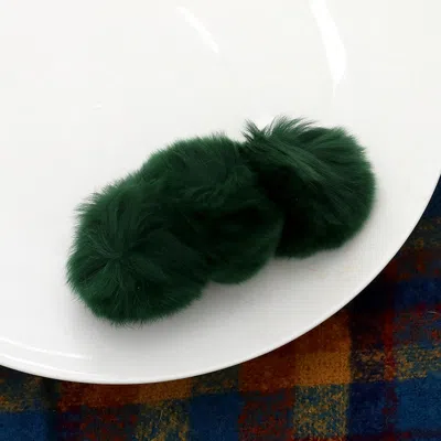 FASHNZFAB FAUX FUR TRIPLE POM POM BARRETTE