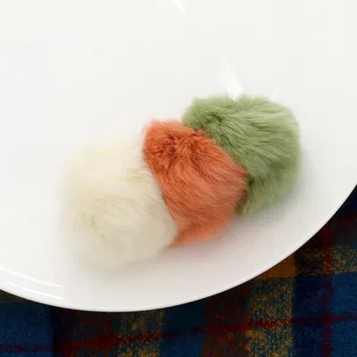 FASHNZFAB FAUX FUR TRIPLE POM POM BARRETTE