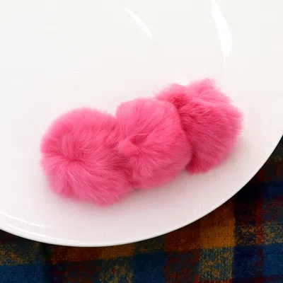 FASHNZFAB FAUX FUR TRIPLE POM POM BARRETTE