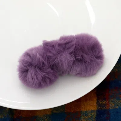 FASHNZFAB FAUX FUR TRIPLE POM POM BARRETTE