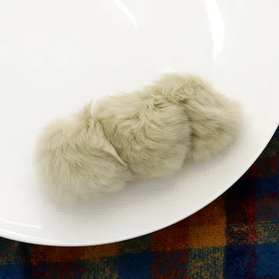 FASHNZFAB FAUX FUR TRIPLE POM POM BARRETTE