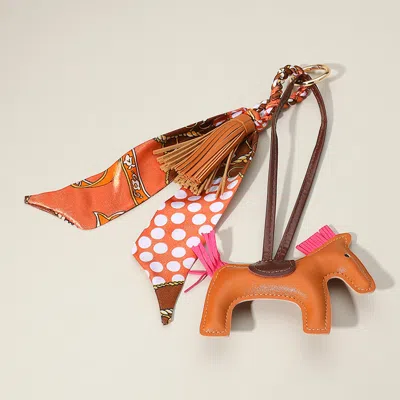 FASHNZFAB FAUX LEATHER HORSE TASSEL SCARF KEYCHAIN / BAG CHARM