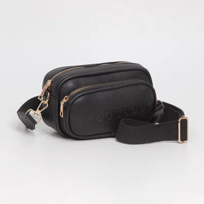 FASHNZFAB FAUX PEBBLED LEATHER STRUCTURED CROSSBODY BAG