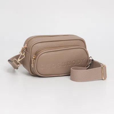 FASHNZFAB FAUX PEBBLED LEATHER STRUCTURED CROSSBODY BAG