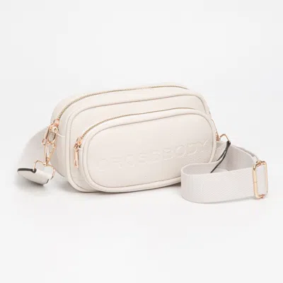 FASHNZFAB FAUX PEBBLED LEATHER STRUCTURED CROSSBODY BAG