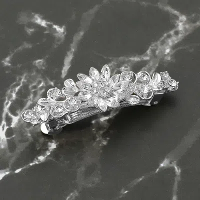 FASHNZFAB FLORAL STONE ACCENT BARRETTE