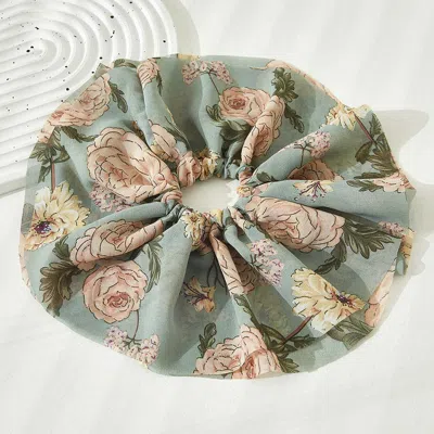 FASHNZFAB FLOWER PATTERNED SCRUNCHIE HAIRBAND