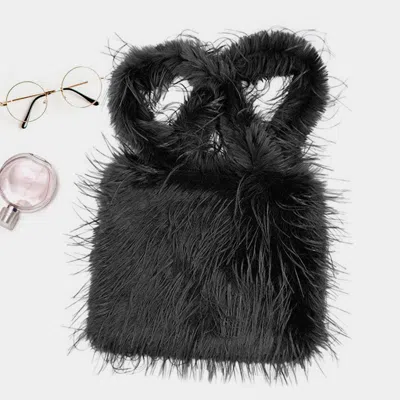 FASHNZFAB FURRY FAUX FUR TOTE BAG