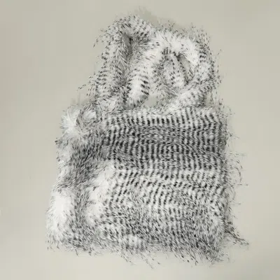 FASHNZFAB FURRY FAUX FUR TOTE BAG