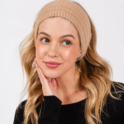 FASHNZFAB FUZZY CABLE KNIT HEADBAND