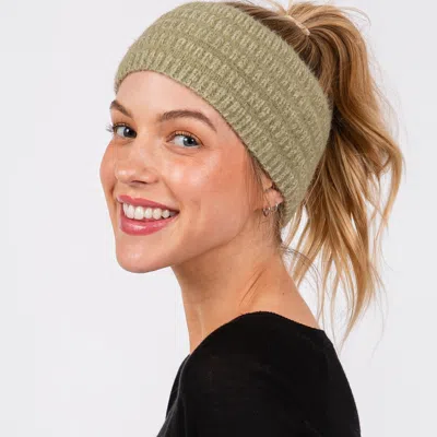 FASHNZFAB FUZZY CABLE KNIT HEADBAND